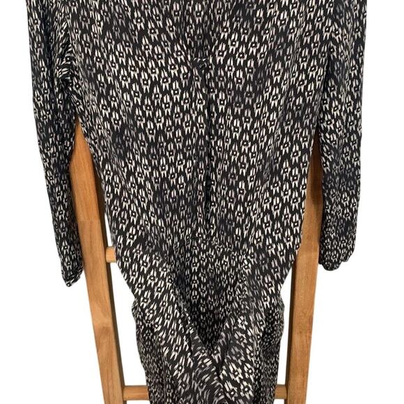 Rebecca Taylor Black Abstract Silk Printed Jumpsuit Size 8 - Picture 6 of 11